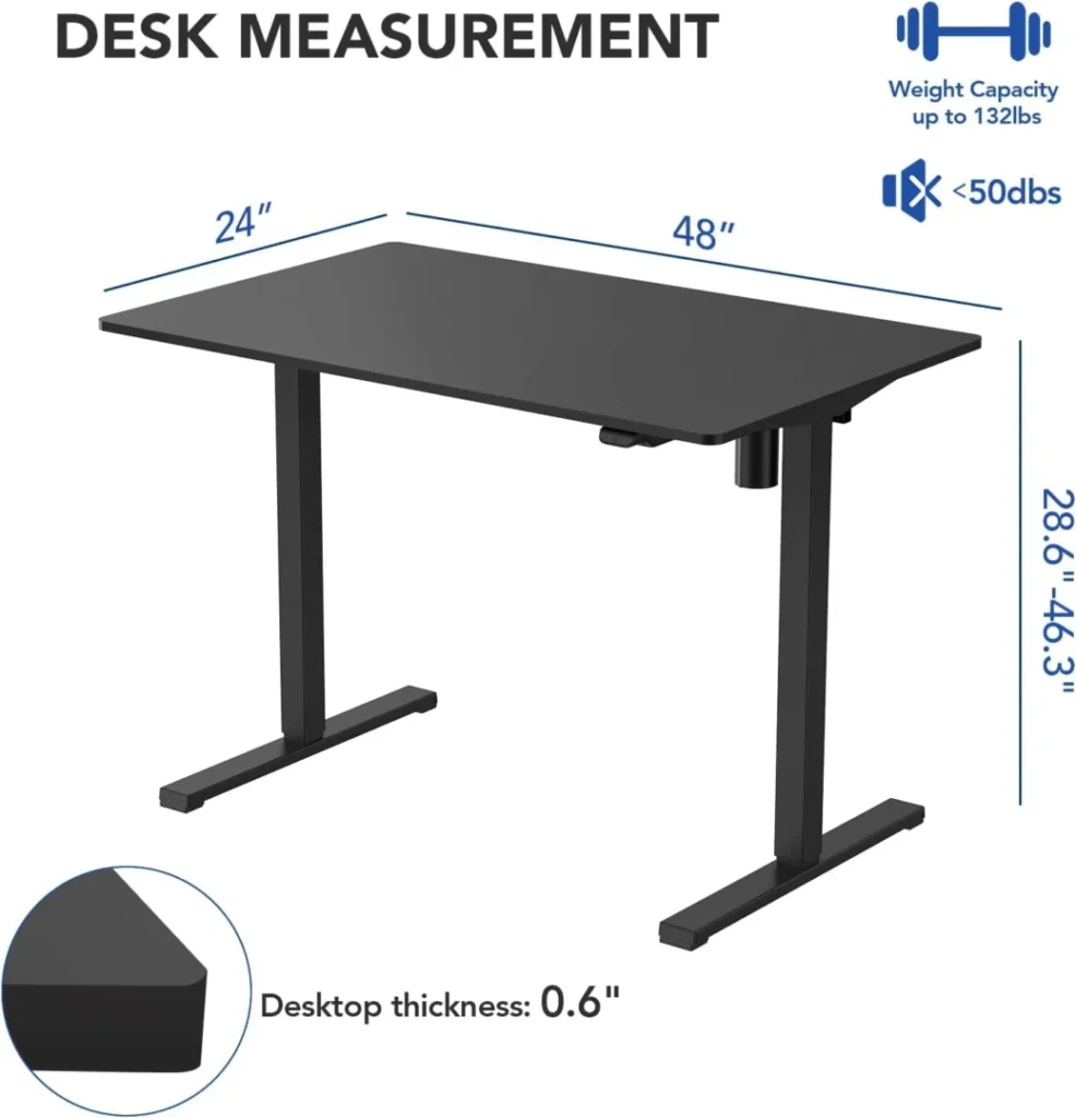 specifications of flexispot ec1 standing desk