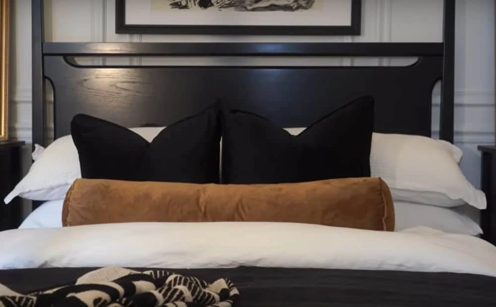 arranging the pillows perfectly